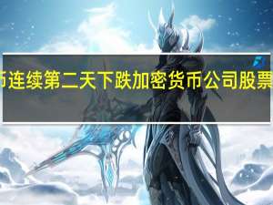 随着比特币连续第二天下跌加密货币公司股票在美股盘前走低