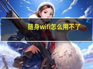 随身wifi怎么用不了（随身wifi怎么用）