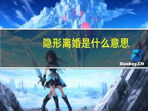 隐形离婚是什么意思