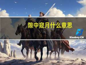 隙中窥月什么意思