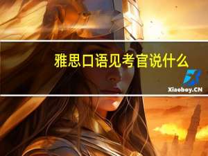 雅思口语见考官说什么