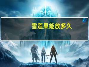 雪莲果能放多久
