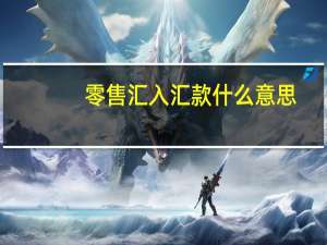 零售汇入汇款什么意思