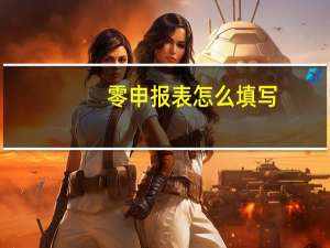 零申报表怎么填写