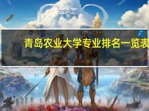 青岛农业大学专业排名一览表