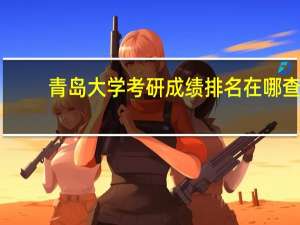 青岛大学考研成绩排名在哪查