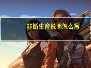 非婚生育说明怎么写
