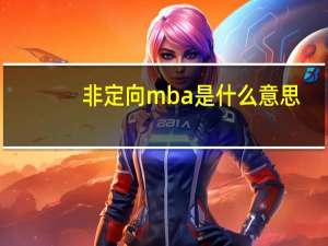 非定向mba是什么意思