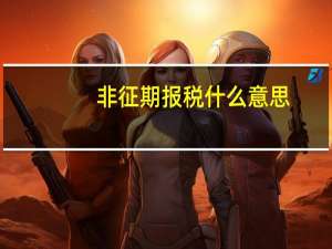 非征期报税什么意思
