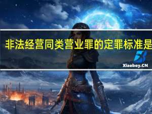 非法经营同类营业罪的定罪标准是什么