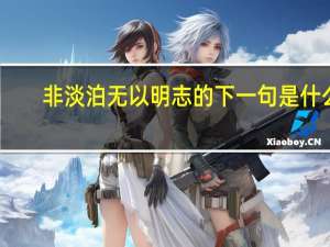 非淡泊无以明志的下一句是什么