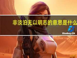 非淡泊无以明志的意思是什么（非淡泊无以明志的意思）