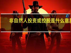 非自然人投资或控股是什么意思（非自然人）