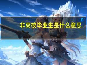 非高校毕业生是什么意思