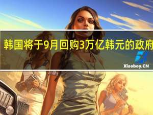 韩国将于9月回购3万亿韩元的政府债券