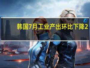 韩国7月工业产出环比下降2.0%预期下降1.0%7月工业产出同比下滑8.0%预期下滑6.0%