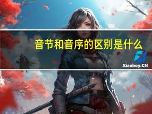 音节和音序的区别是什么