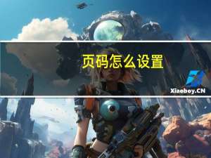 页码怎么设置（页码）