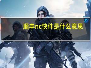 顺丰nc快件是什么意思