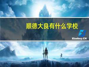 顺德大良有什么学校