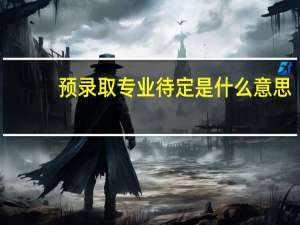 预录取专业待定是什么意思