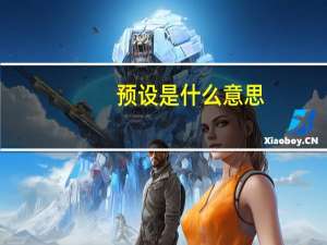 预设是什么意思