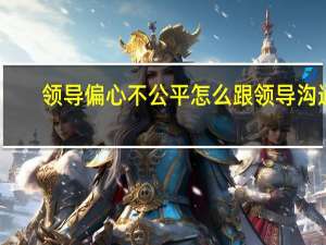 领导偏心不公平怎么跟领导沟通