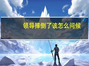 领导摔倒了该怎么问候