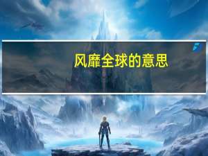 风靡全球的意思