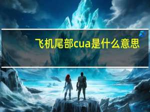 飞机尾部cua是什么意思