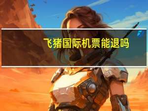 飞猪国际机票能退吗