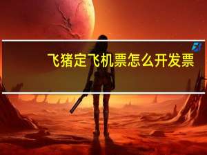 飞猪定飞机票怎么开发票