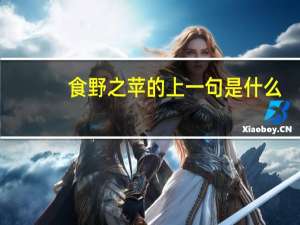 食野之苹的上一句是什么