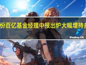 首份百亿基金经理中报出炉大幅增持多只个股