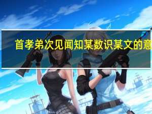 首孝弟次见闻知某数识某文的意思
