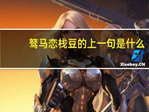 驽马恋栈豆的上一句是什么