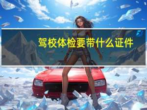 驾校体检要带什么证件