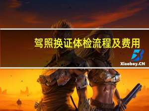 驾照换证体检流程及费用