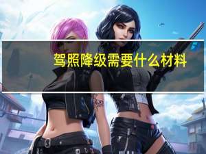 驾照降级需要什么材料
