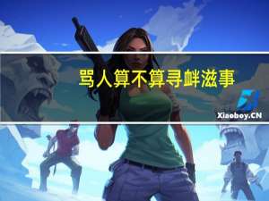 骂人算不算寻衅滋事