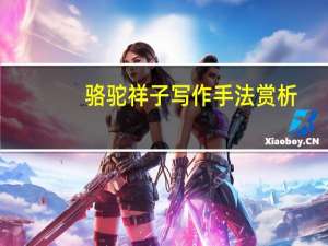 骆驼祥子写作手法赏析