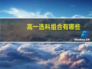 高一选科组合有哪些