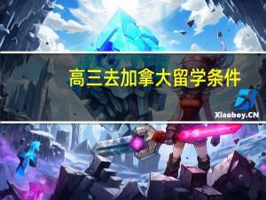 高三去加拿大留学条件