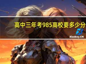 高中三年考985高校要多少分