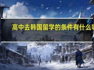 高中去韩国留学的条件有什么呢