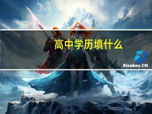 高中学历填什么