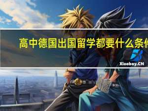 高中德国出国留学都要什么条件