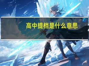 高中提档是什么意思