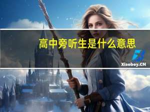 高中旁听生是什么意思
