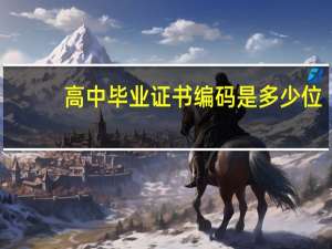 高中毕业证书编码是多少位